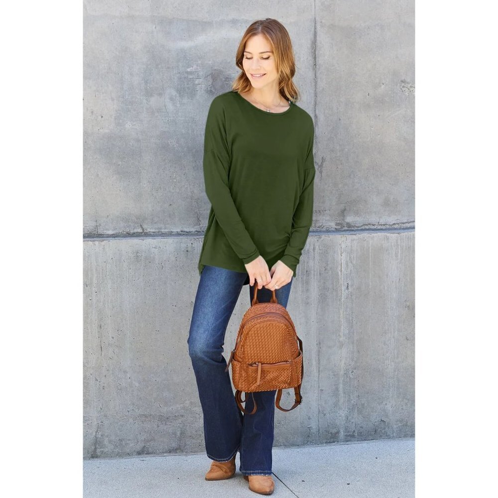 Basic Bae Full Size Round Neck Dropped Shoulder T… - image 4